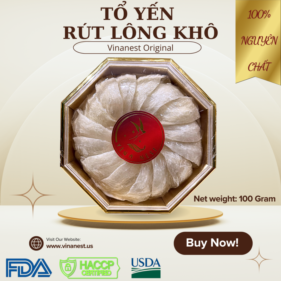 Tổ Yến Rút Lông Khô (Vinanest Original)